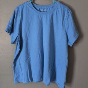 L.L. Bean Tee Top NEW* Womens 3X Blue Short Sleeve T-Shirt 100% Cotton Active